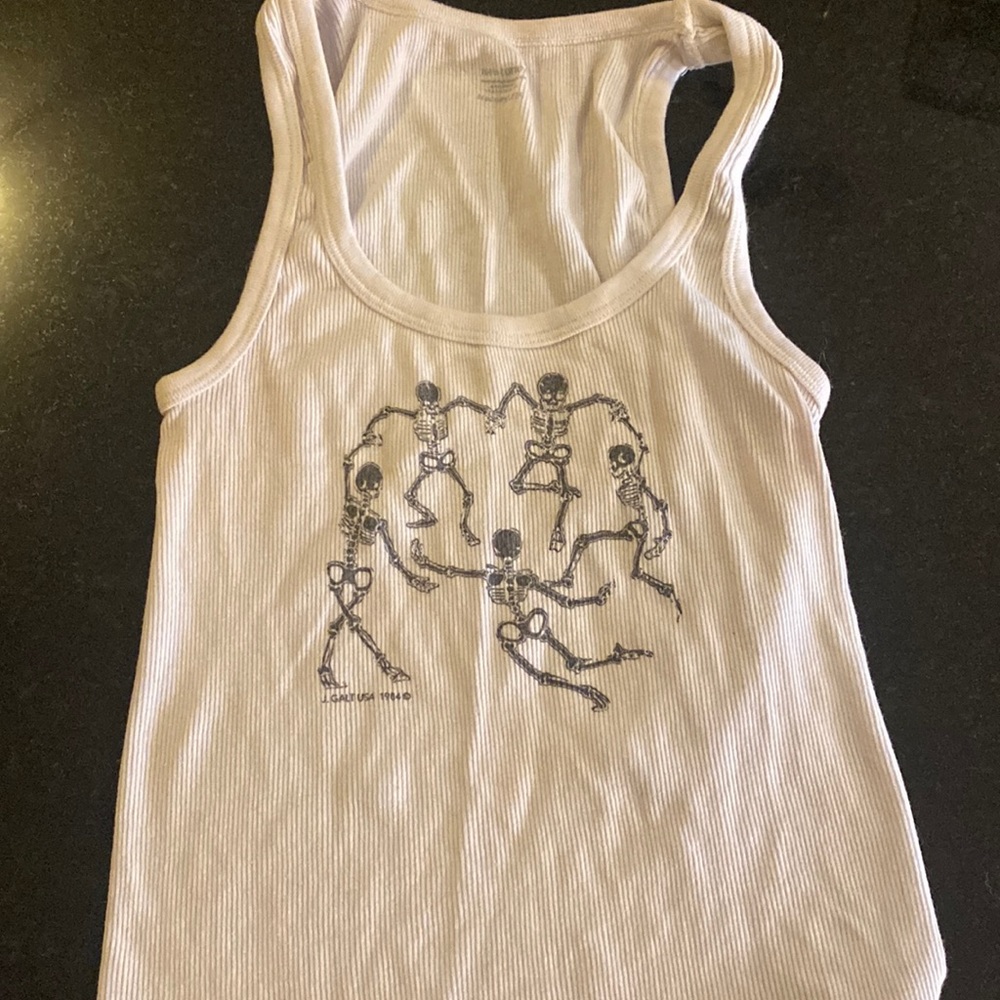 Skeleton dancing M/L crop top tank medium large